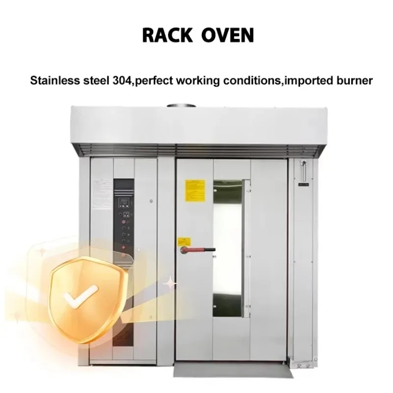 Customized Commercial Industrial 36 Tray Rotary Bread Baking Rack Oven for Bakery Shop