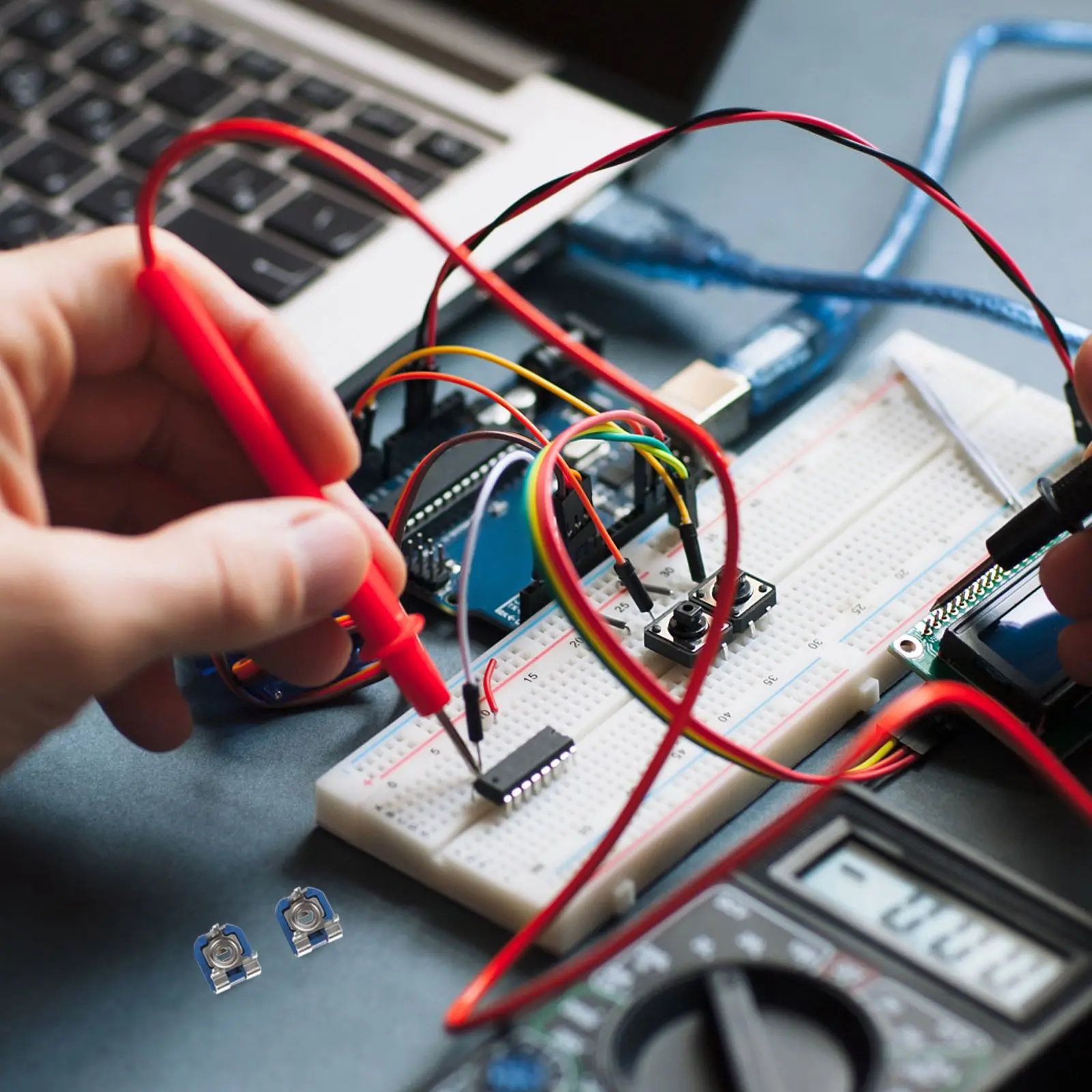 

150 pcs High Precision Potentiometer Resistors Durable Trim Through Hole Electronic Accessories-Compatible Breadboarding