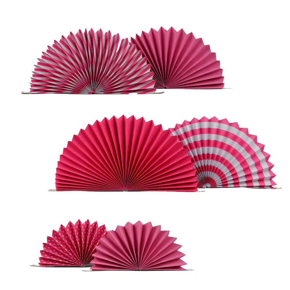 DIY-Set mit gemischten Faltfächerchen aus Papier und Pompons in Rosa-Orange für Hochzeiten, Partys, Kinder, Mädchen, Bat Mitzvah-Dekoration – Detail 4