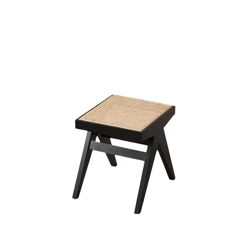 

Скамейка из ротанга из цельного дерева, стул Чандигарх, средневековая скамейка, мастер-дизайнер, ретро-домашняя кровать и табурет для пеленания обуви для завтрака