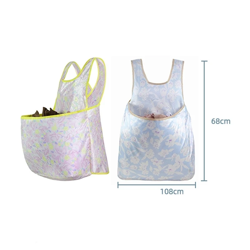 2023 Outdoor Sleeveless Laundry Bib Thickened Patterned Aprons Silk For Laundry Artifact Home Supplies Japanese Clothes Apron