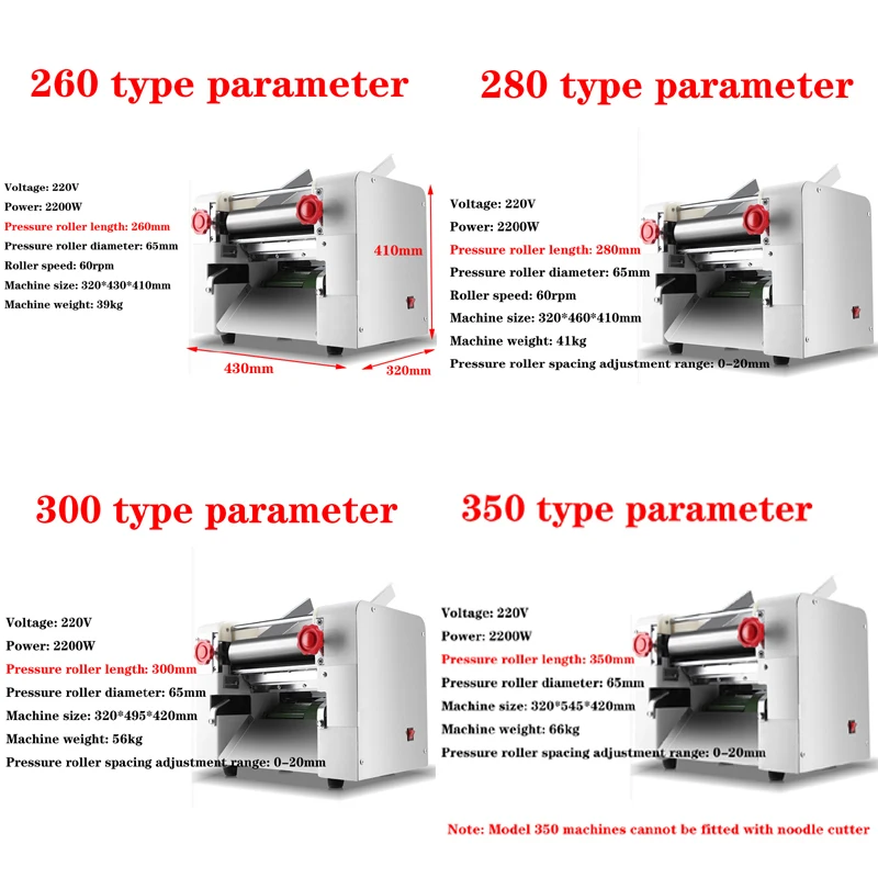 Electric Automatic Noodle Maker Machine Multifunction Pasta Maker Dough Roller Dumpling Skin Machine Various Shapes