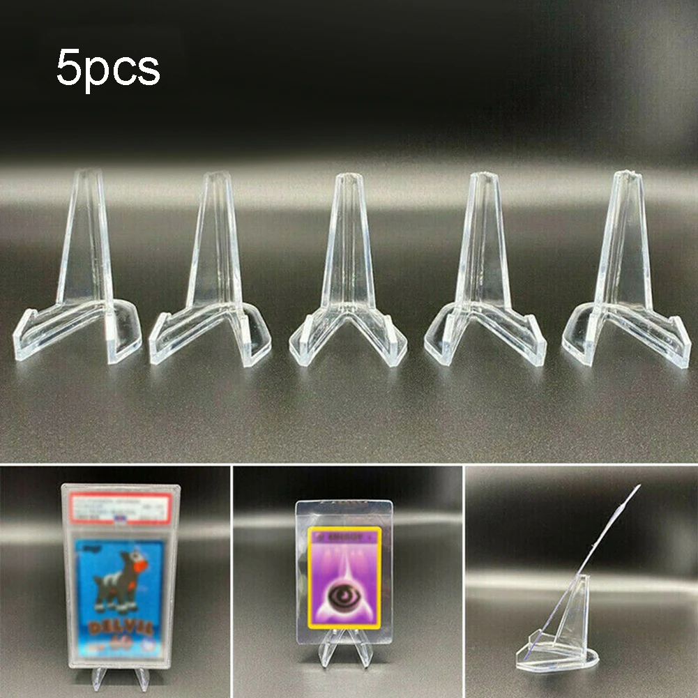 5PCS Clear Acrylic Coin Display Stand Holders Small Acrylic Commemorative Coin Display Stand Transparent Triangle Display Stand
