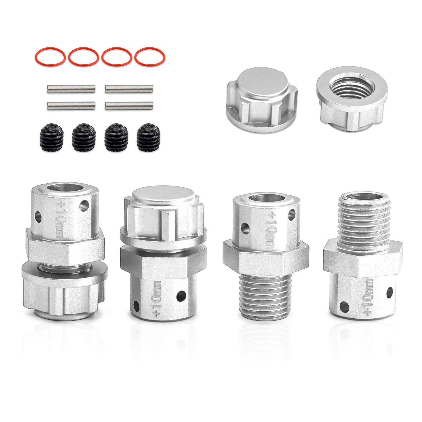 Metal 17mm Extended Wheel Hex Hub Adapter +10/13mm for Arrma 6S 1/8 KRATON Typhon Outcast 1/7 Infraction Limitless Mojave Felony