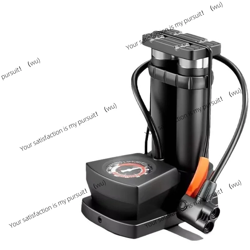 Foot-operated high pressure inflator pump, portable for bicycle e-bike basketball and other balls