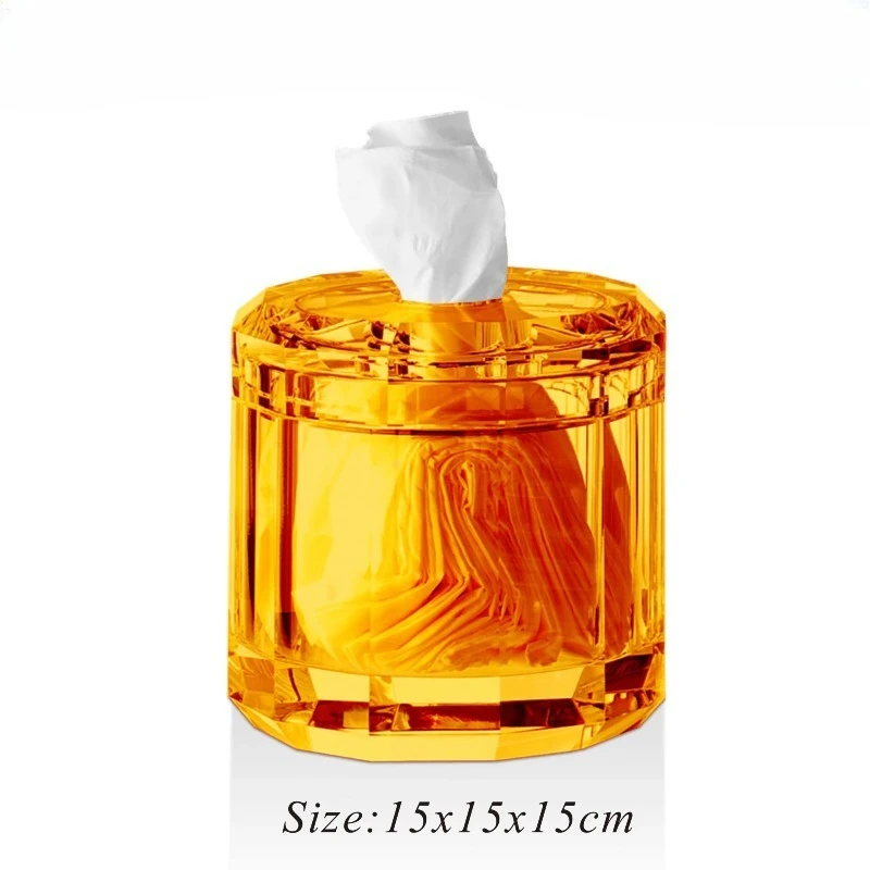 Crystal transparent glass luxury tissue box holder, elegant and modern decorative storage box, suitable for home hotel desktop