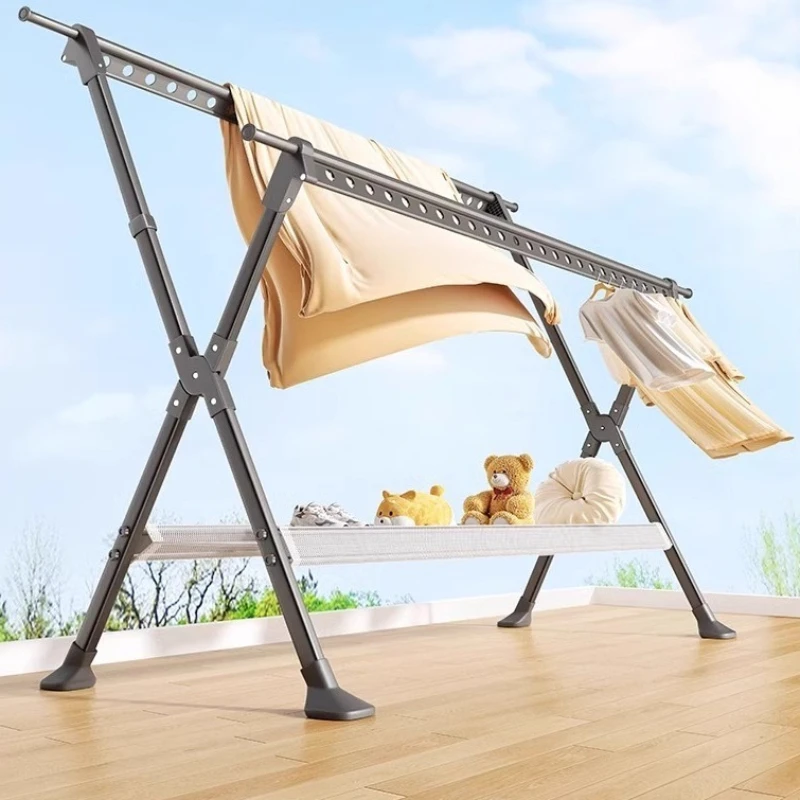 

Household Goods Thickened Aluminum Alloy Mobile Folding Drying Rack Multifunctional Drying Rack
