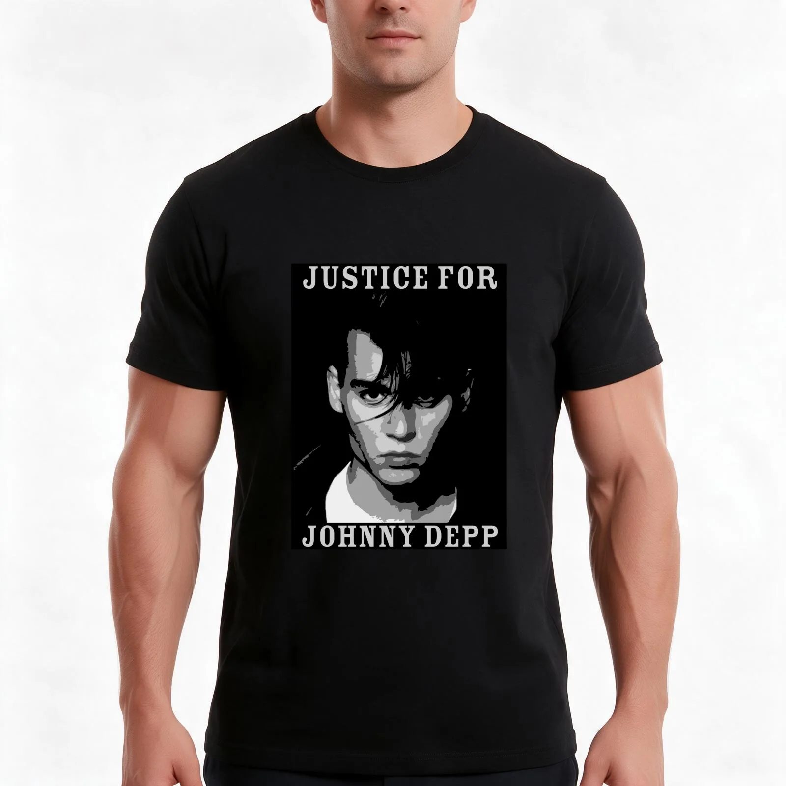 Justice For Johnny Depp T-Shirt, Novelty Saying Tshirt, Soft Cotton Crew Neck Everyday Top