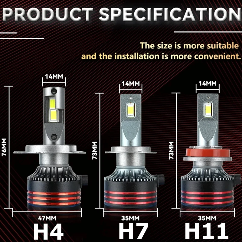 M8 Pro Led Headlight 120W 10000LM H7 H4 H11 H13 9005 9006 Led Headlight Bulbs Canbus H1 Led Headlight for All Car