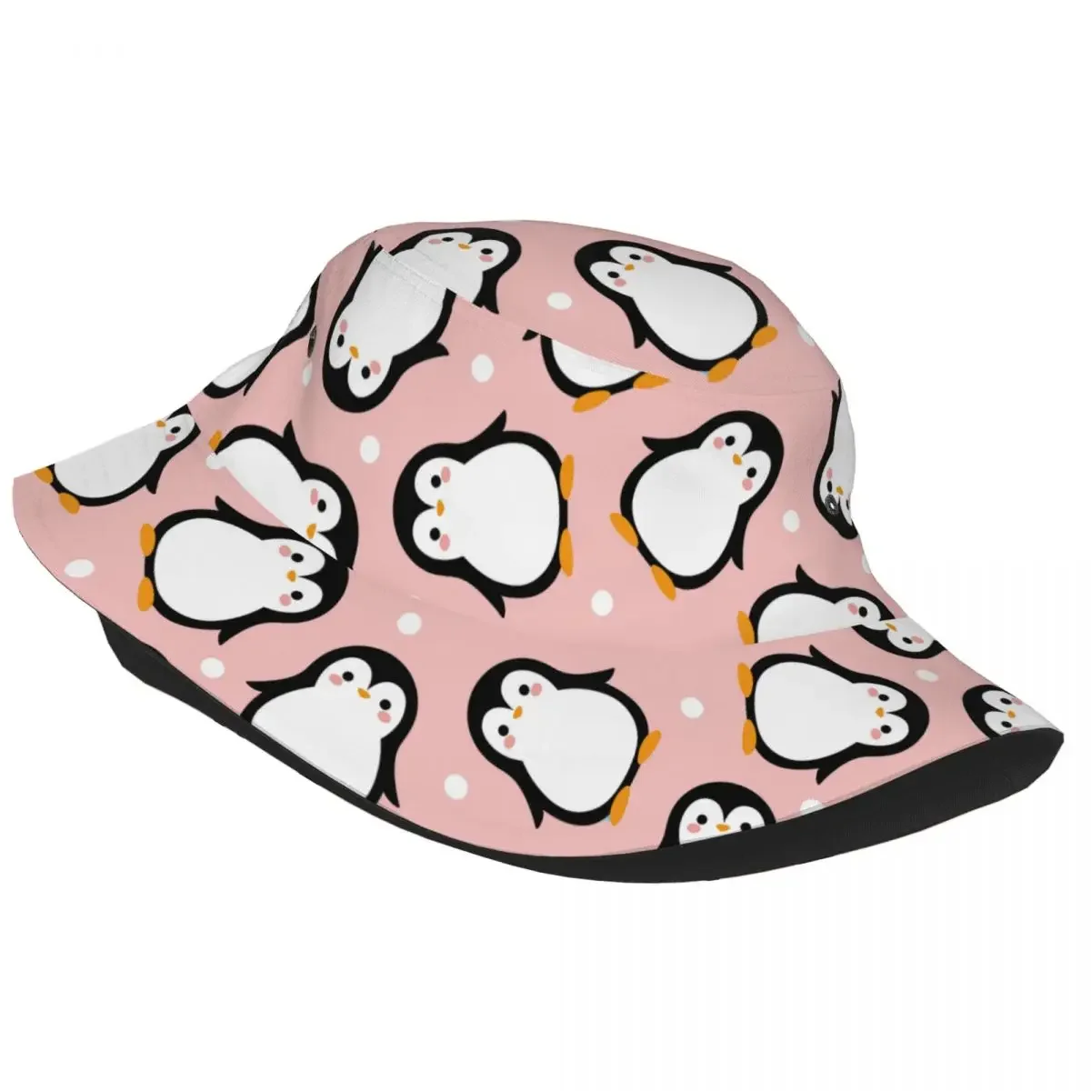 Cute Penguin Cartoon Bucket Hat for Women Men Summer Vocation Cartoon Animal Sun Hat Street for Vacation Fishing Caps Panama Hat