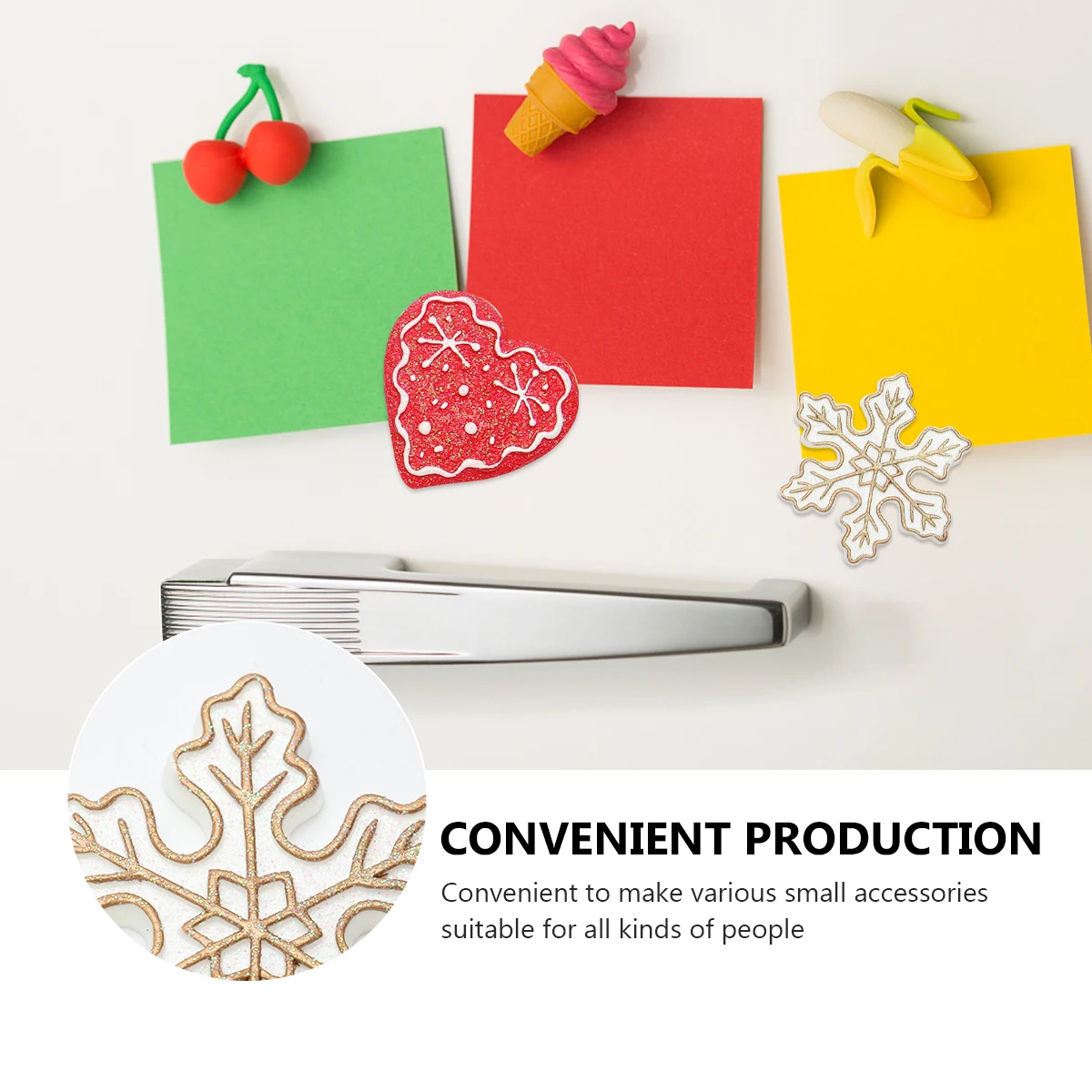 5 pçs adesivos de geladeira ornamento de resina para o natal diy decoração adorável artesanato material adorável pingente acessório