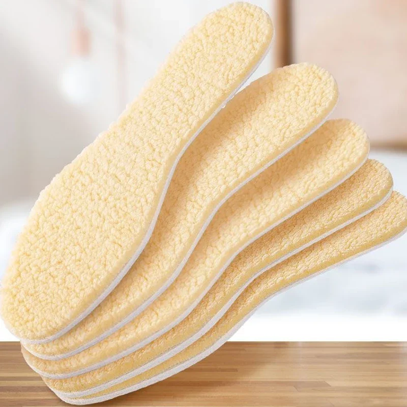 2/6개 양털 깔창 남녀 겨울용 보온 깔창 부드러운 양모 두꺼운 신발패드 캐시미어 신발 삽입용 열 보온 깔창