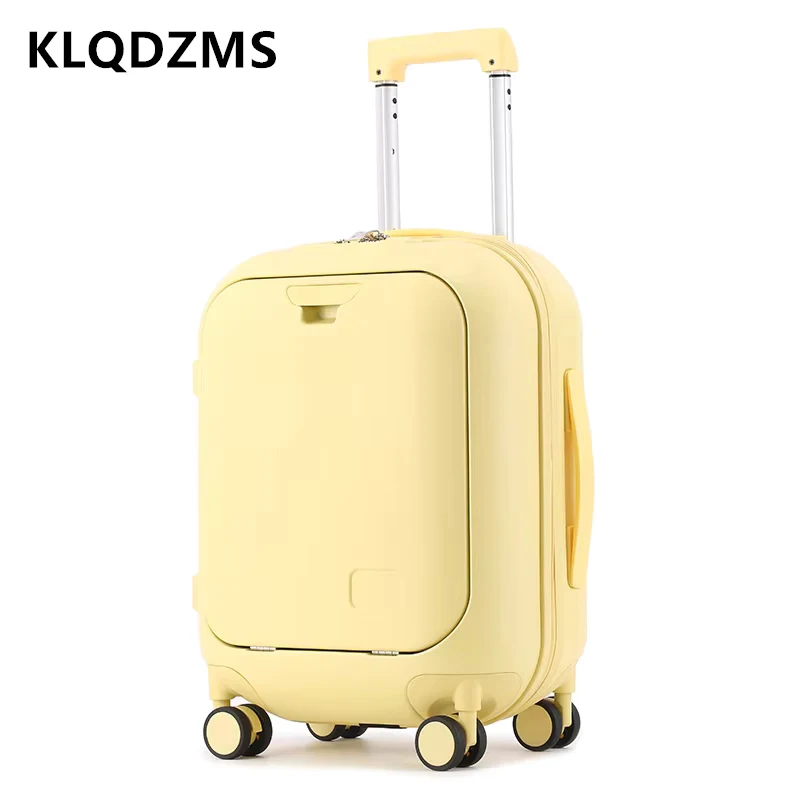 

KLQDZMS High Quality 18"20"24 Inch Luggage Laptop Boarding Case USB Charging Trolley Case Multifunctional Cabin Suitcase