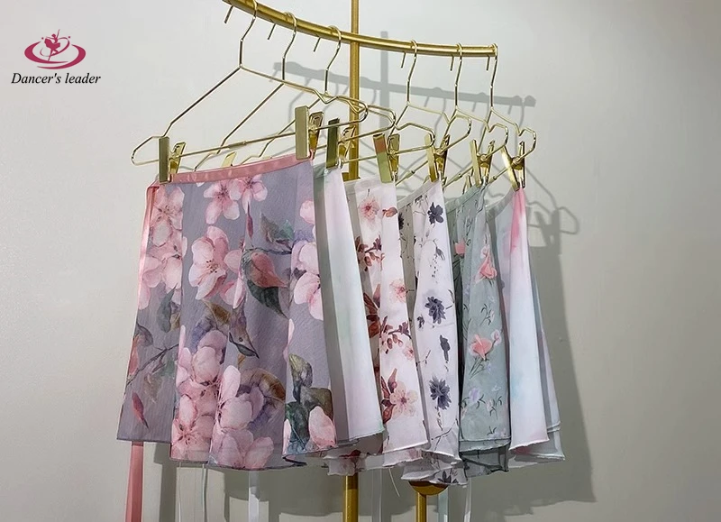 Jupe courte de Ballet avec motif imprimé qui ne se décolore pas, jupe de danse pour femmes, jupe d'entraînement de gymnastique, jupe lyrique pour adultes