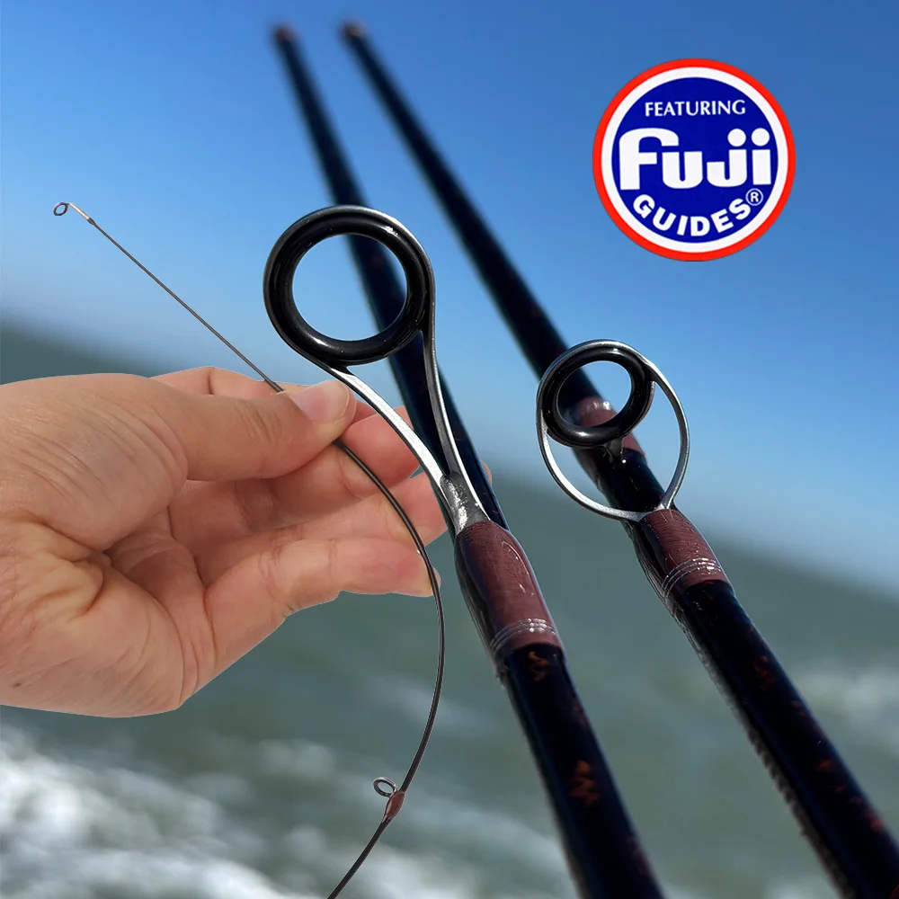 ROLLFISH Ultraleichte Forellenrute aus Kohlefaser, Casting- und Spinnrute mit Fuji-Ringen, Massiver Spitze und Holzgriff – Detail 2