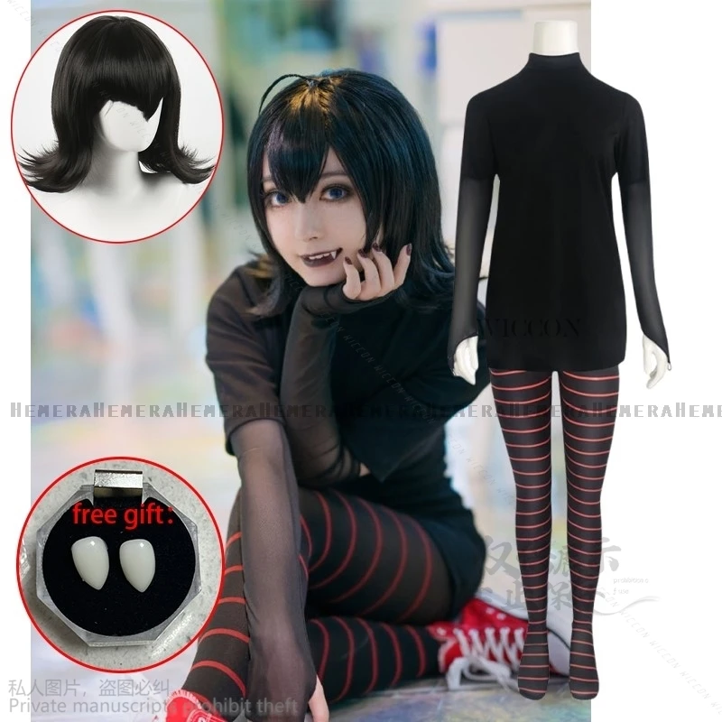 Anime Film Mavis Dracula Cosplay Kostüm Transformania Anzug Uniform Strumpf Halloween Karneval Anzug Für Frauen Vampire Zahnersatz