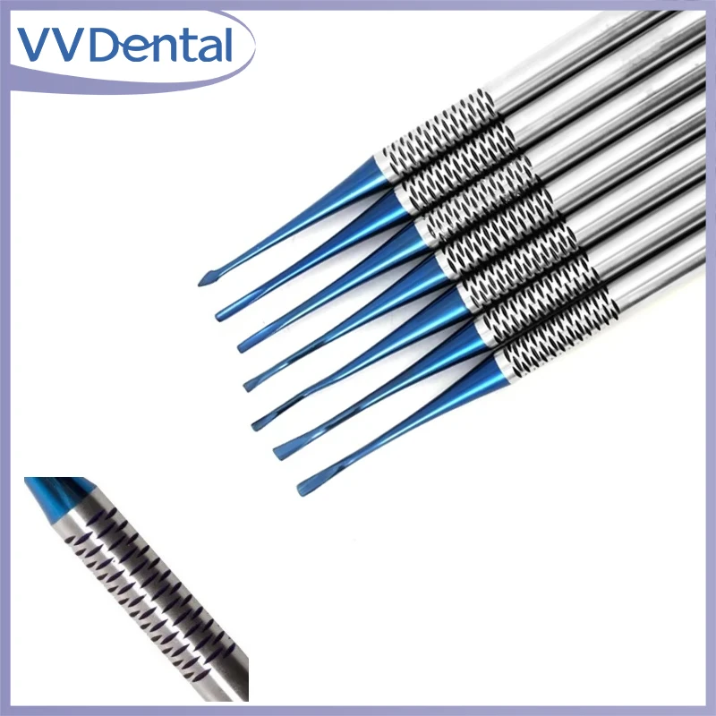 

VVDental 7Pcs/set Dentistry Tooth Extracting Tools Dental Elevator Set Extraction Root Titanium Alloy Implant Instrument