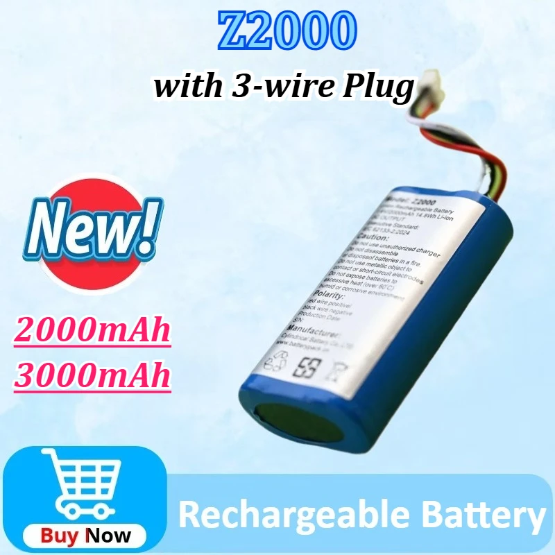 

Newly upgraded Z2000 7.4V 2000mAh/3000mAh Li-ion Rechargeable Battery Pack with 3-wire Plug Batteries