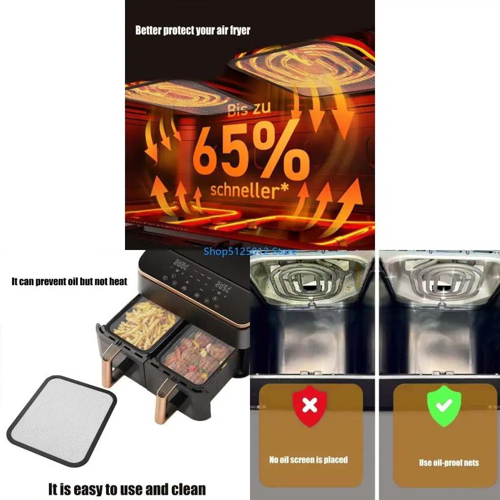 G8TC 2Pcs Air Frying Splatter Guard Splash Guard Heat Resistant Air Frying Splatter Screen Splatter Guard for 8.5L 10L