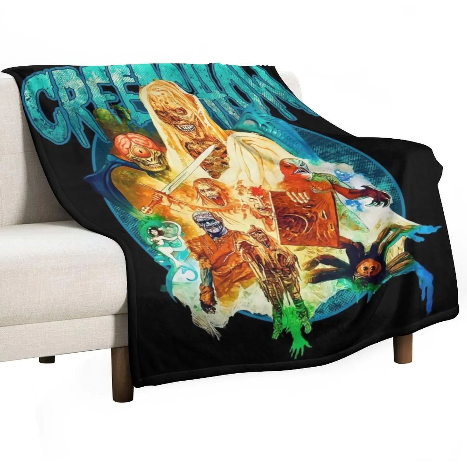 GLOW IN THE DARK CREEPSHOW Throw Blanket Cute Plaid Vintage Blankets