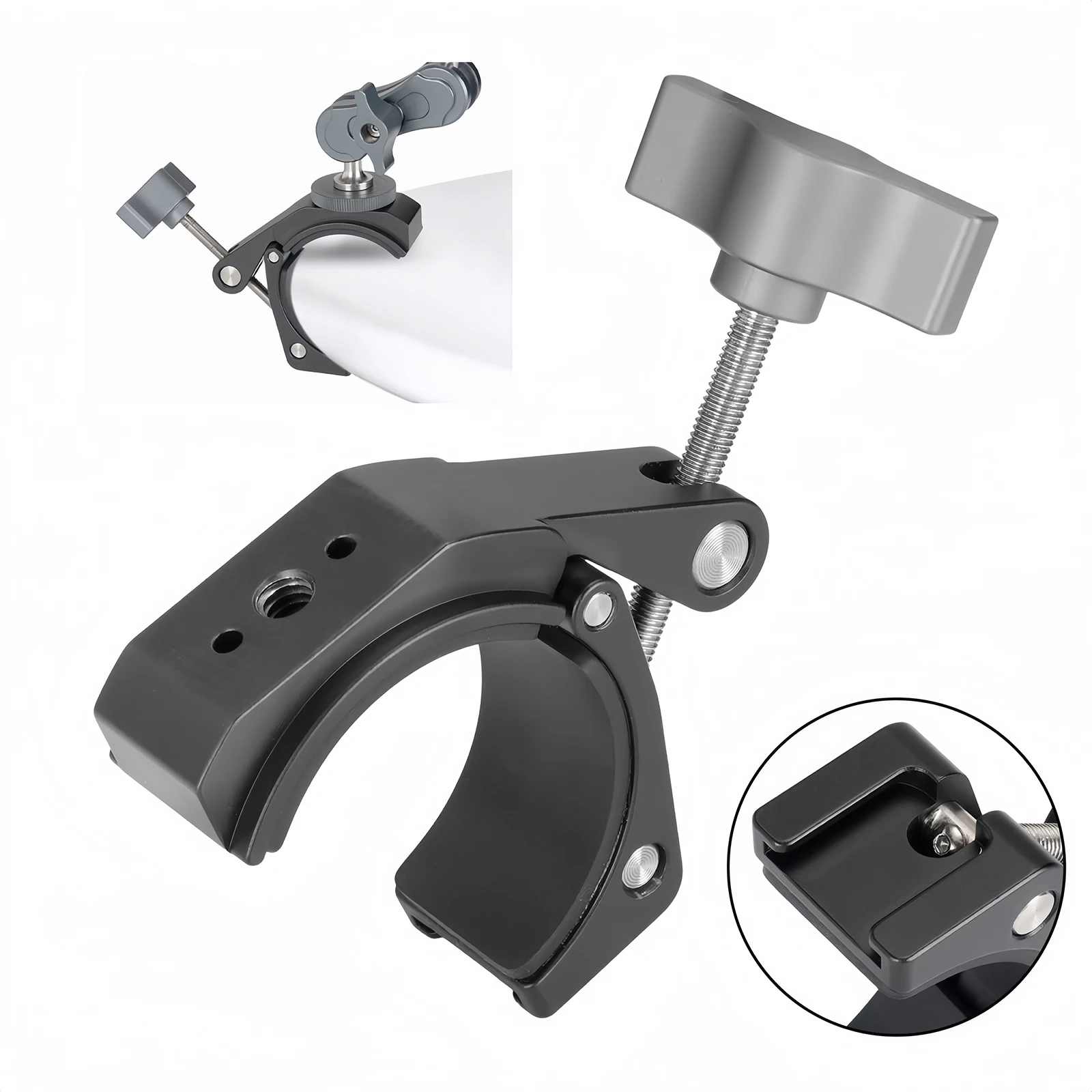 

Lanxire Super Clamp with Cold Shoe and 1/4" Threaded Hole, Crab Shaped Camera Clamp Mount for Photography Accessories