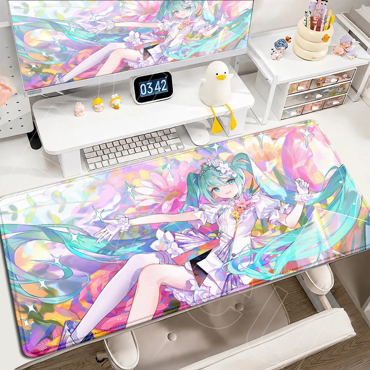 E-sport Gaming Accessories Kawaii Girl Non-slip Rubber Mouse Pad Laptop Keyboard Table Rug Virtual Diva H-Hatsune Miku Anime Mat