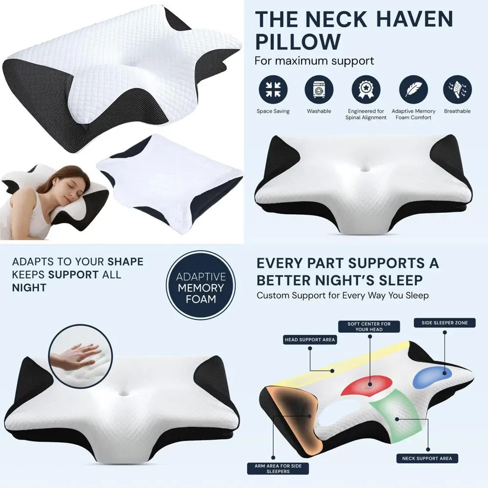

Ортопедическая подушка Neckhaven Pillow 2026 Collection — Подушка из пены с эффектом памяти гостиничного класса с наволочкой