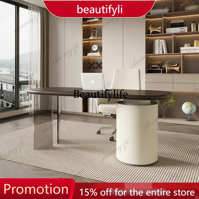 

01A Storage Luxury White Desk Executive Wireless Organizer Modern Adjustable Office Table Executive Drawers Escritorio Furniture