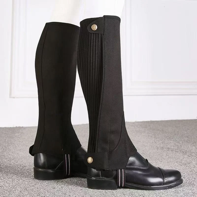 

Half Chaps Black Equestrian English Riding Unisex Adult and Child Half Chap Premium Synthetic Leather