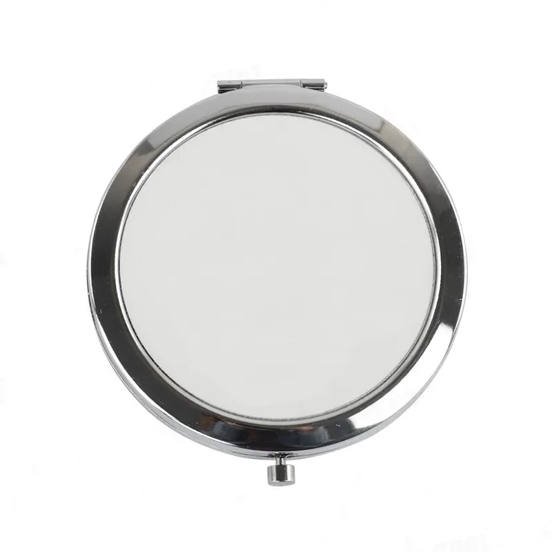 10pieces Sublimation Pocket Makeup Mirror with 2 x 1x Magnification Sublimation Metal Compact Mirror Travel Makeup Mirrors