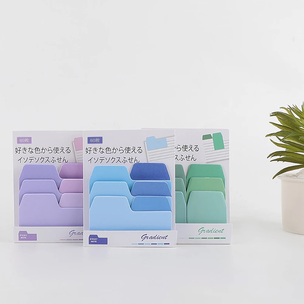 Colorful Gradient Index Stickers, Creative Multi-Color Office Account Notes, Message Notes, Sticky Notes, and Post It Notes
