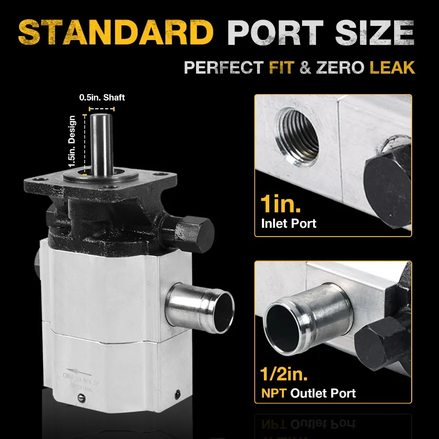 Pompa idraulica Pompa idraulica per tronchi di legno da 16 GPM Pompa divisoria per tronchi a 2 stadi Motore idraulico per pompa a ingranaggi idraulica 9003000PSI