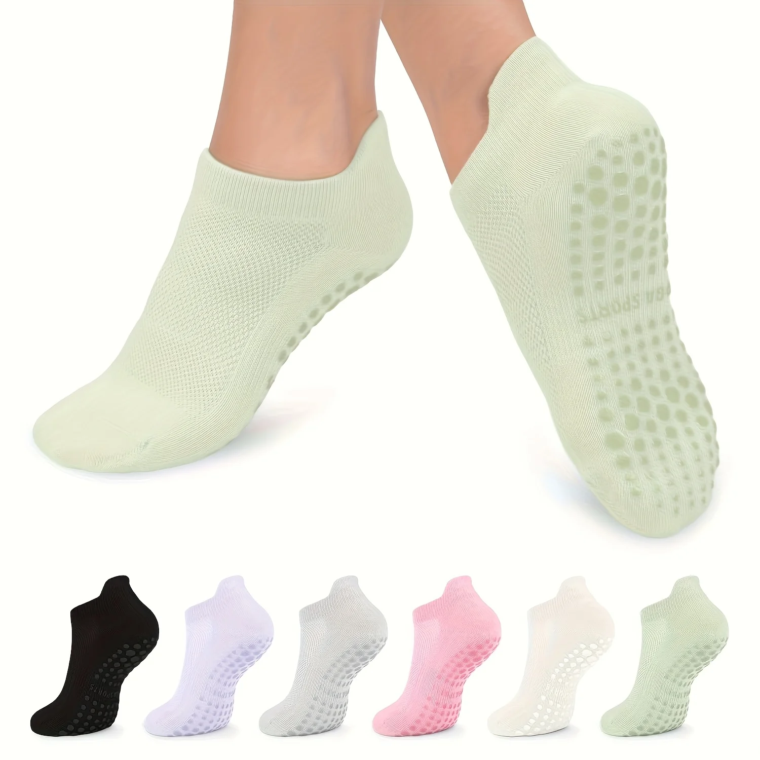 1 Paar Grip-Pilates-Socken für Damen, Yoga-Sportsocken für Barre, Ballett und Barfuß-Workout – Detail 1