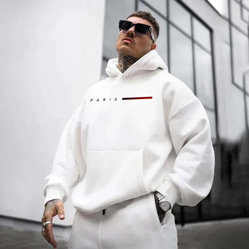 

2025 Paris Fashion Hoodies for Men All Season Daily Casual Sports Hooded Sweatshirts Male Home Outdoor Comfort Fashion Pullover