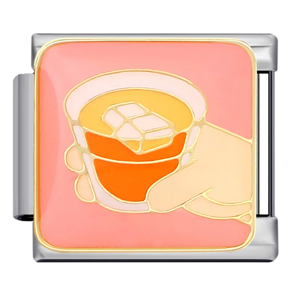  URING العصرية لذيذ الحليب القهوة كيك تحلية رابط إيطالي صالح 9 مللي متر الفولاذ المقاوم للصدأ سوار Charm بها بنفسك صنع خرز للمجوهرات #2