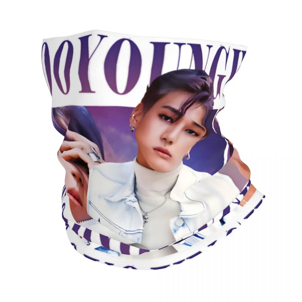 Wooyoung Bandana Neck Gaiter Motorcycle Club ATEEZ Wrap Scarf Running Unisex Adult Washable