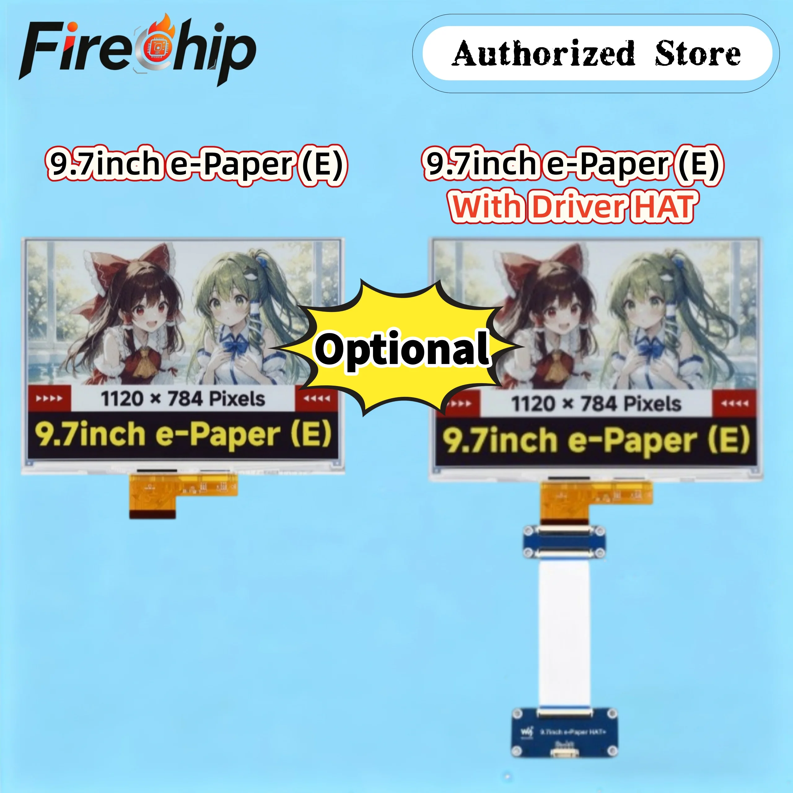 Waveshare 9.7inch E Ink Spectra 6 (E6) Full Color Display, 1120×784 Pixels, SPI Communication Interface,Driver HAT Optional