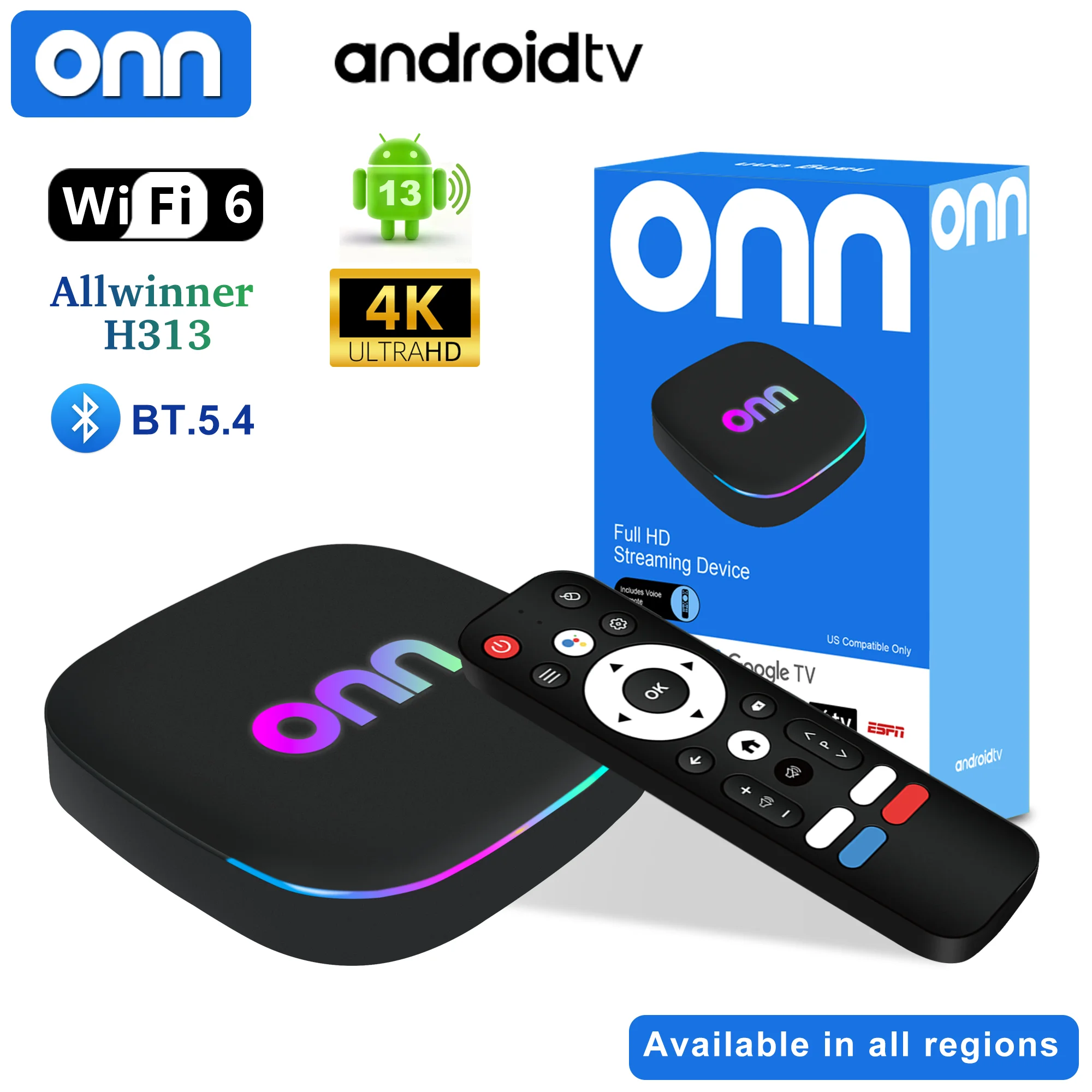 Home Cinema Youtube - Boîtier TV multilingue ONN prenant en