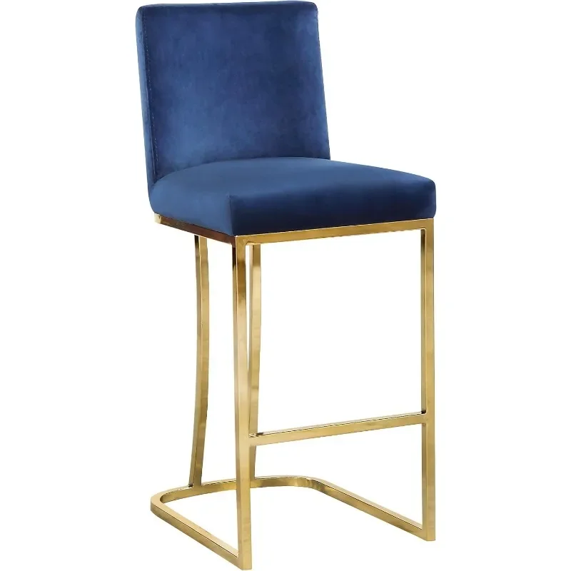 Meridian Furniture Heidi Collection Modern | Contemporary Velvet Upholstered Bar Stool for Living Room Bar, Easy to Assemble