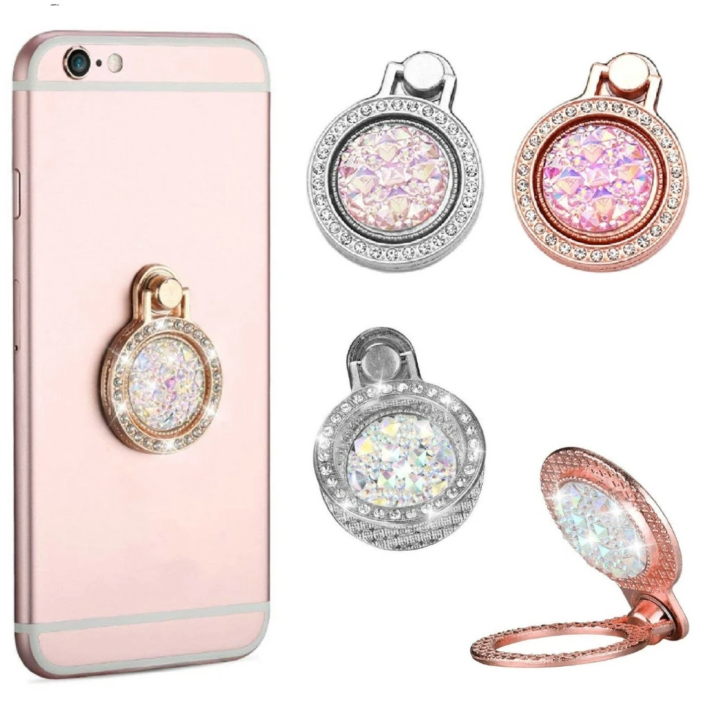 2022 New Fashion Shiny Rhinestone Phone Ring Stand Finger Holder Gift Mobile Phone Stand Anti-Lost for iPhone iPad Xiaomi Buckle