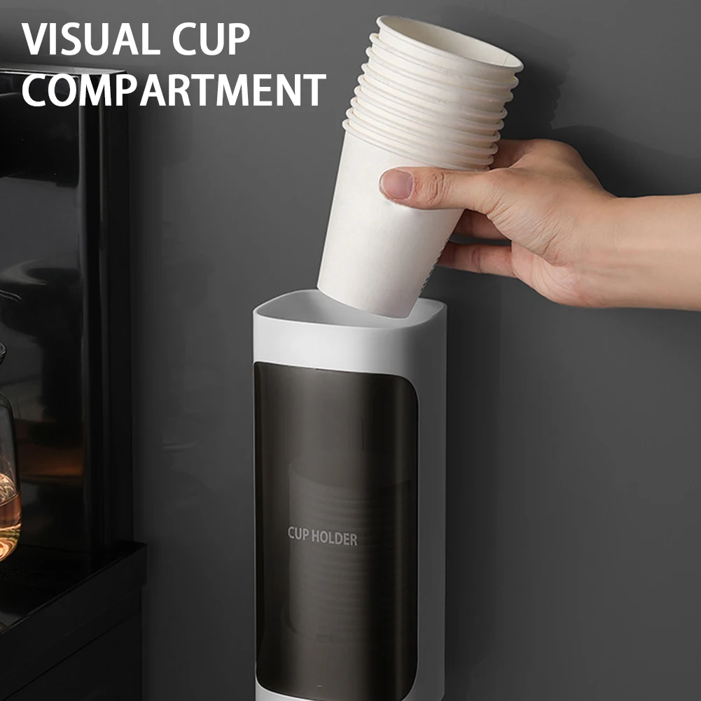 Disposable Cup Holder Water Dispenser Storage Paper Cup Rack Space-Saving Taker Automatic Cup Dropper Organizer For Home