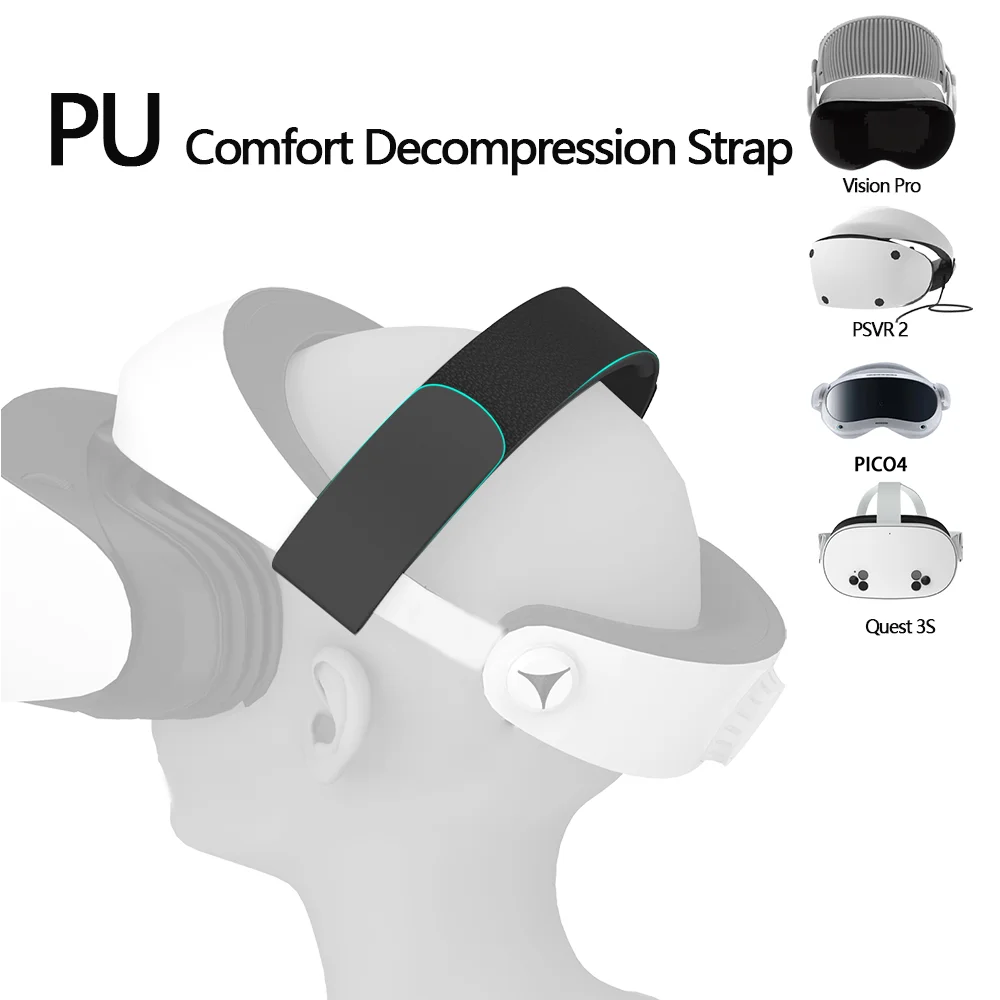 حزام رأس مريح لتخفيف الضغط من البولي يوريثان لـ Vision Pro / PSVR2 / PICO4 / Quest 3 ملحق وسادة تخفيف الضغط الناعمة القابلة للتعديل
