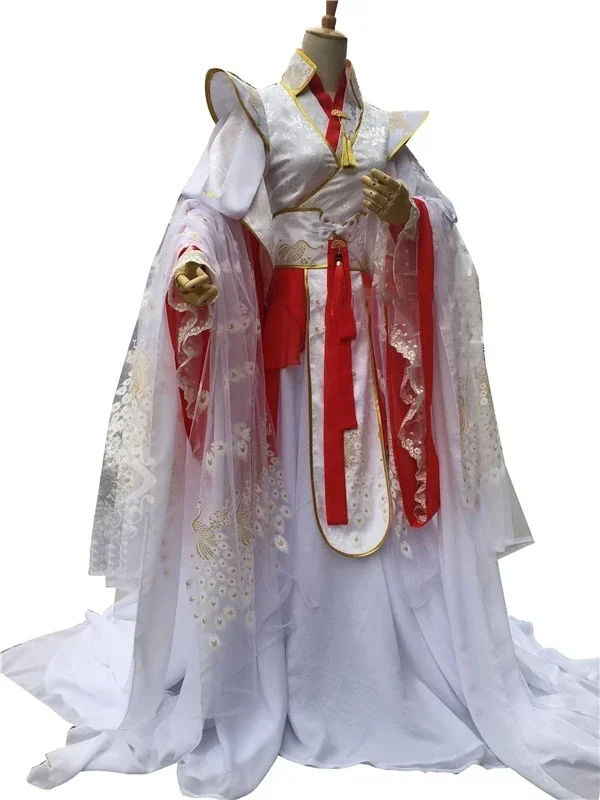 Xie Lian Yue Shen Cosplay Antique Novel Tian Guan Ci Fu Platinum Peacock Cosplay Costmes Cos Wig shoes for Halloween Party