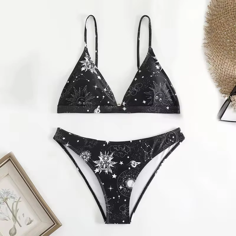 Sunflower Printed Bikini Set Sexy Swimwear Women 2025 Mujer Push Up Padded Biquini Bathers Bandage Bathing Suit Swimsuit Bikini