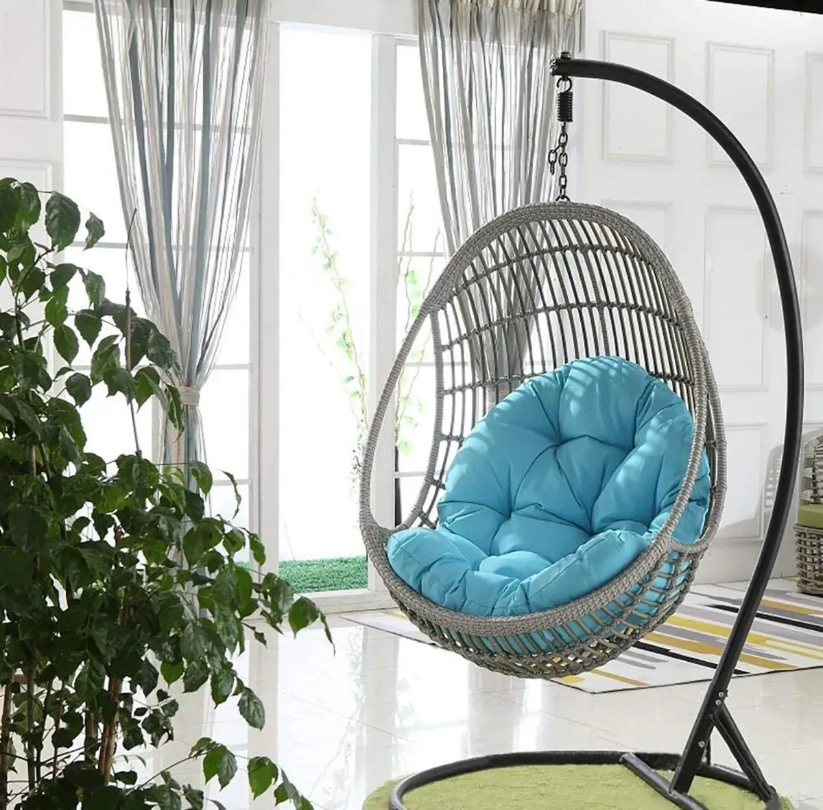 【Seat cushion only】Round Hanging Egg Hammock Chair, Swing Seat Cushion, Thick Nest, Back for Indoor and Outdoor Patio