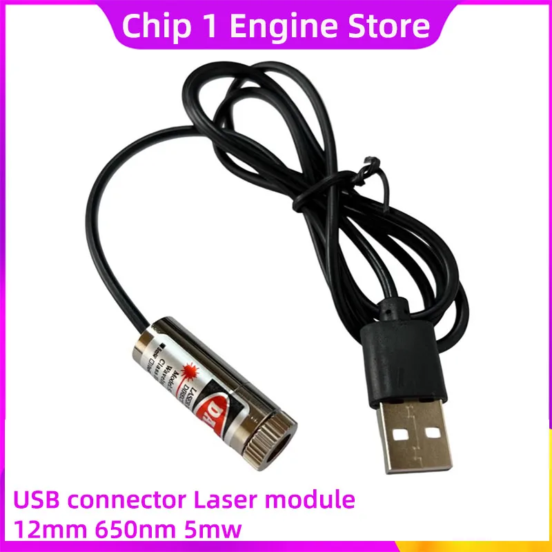 USB Laser pointer/Copper Laser Head Red Dot/Line/Cross 12mm 5mw Adjustable focus Diode Industrial grade Laser Module Positioning