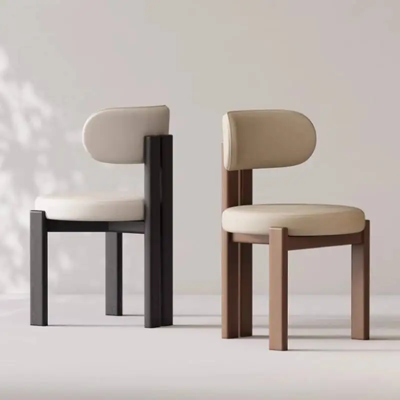 Chaise de salle à manger de style ancien moyen, moderne, simple et confortable pour un usage domestique, chaise de salle à manger avec dossier pour salle d'étude