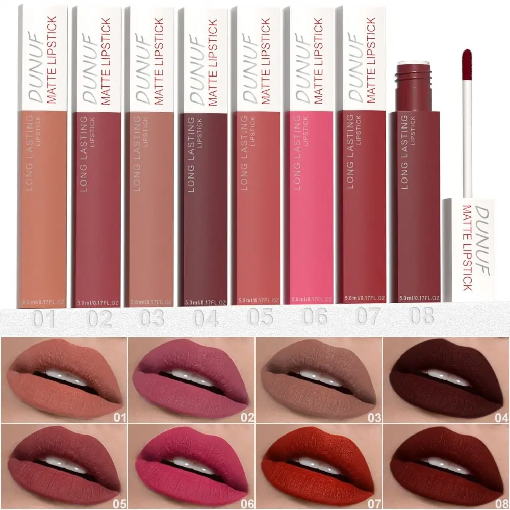 Hot 8 Color Matte Ink Liquid Lipstick Waterproof Long Lasting Lip Glaze Non-stick Cup Lipstick Women Girls