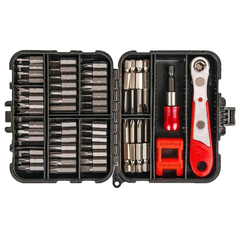 

53PCS Multifunction Hex Screwdriver Bit Set High Torque Ratchet Wrench Drive 1/4 Inch Socket Extension Bit Holder