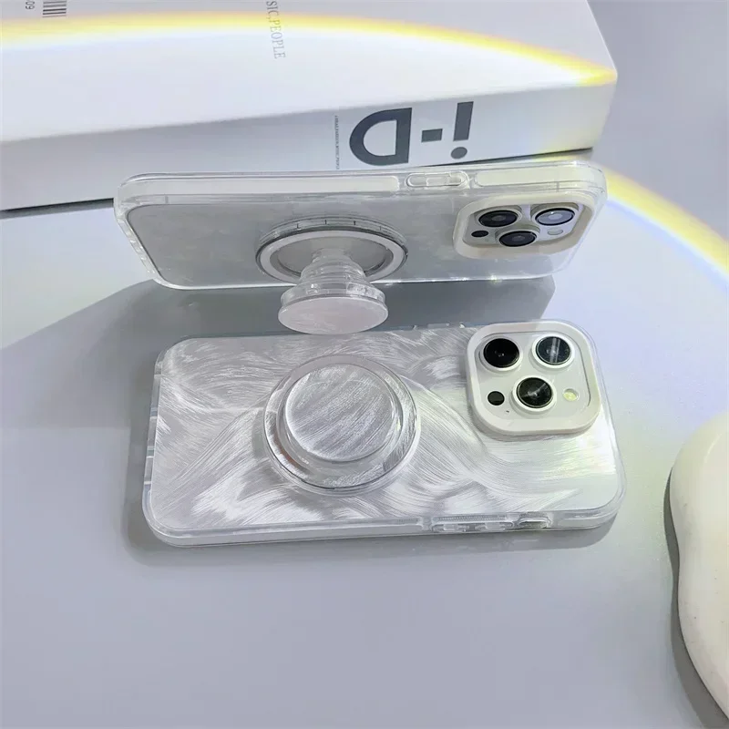 Luxury Glitter Coloful Round Magnetic Holder Grip Tok Griptok Phone Stand Holder Support For iPhone 15 For Pad Magsafe Smart Tok image 3
